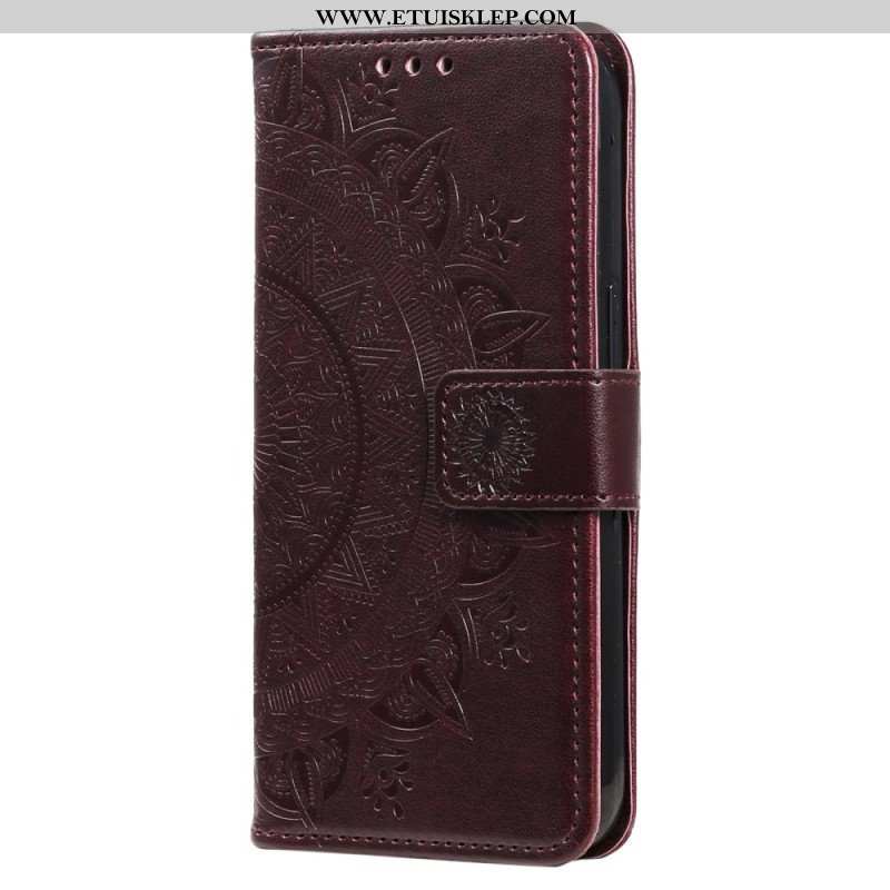 Etui Folio do Sony Xperia 5 IV z Łańcuch Mandala Słoneczna Na Ramiączkach